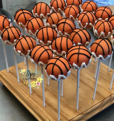 Basketball Cake Pops, custom cake pops, sports cake pops