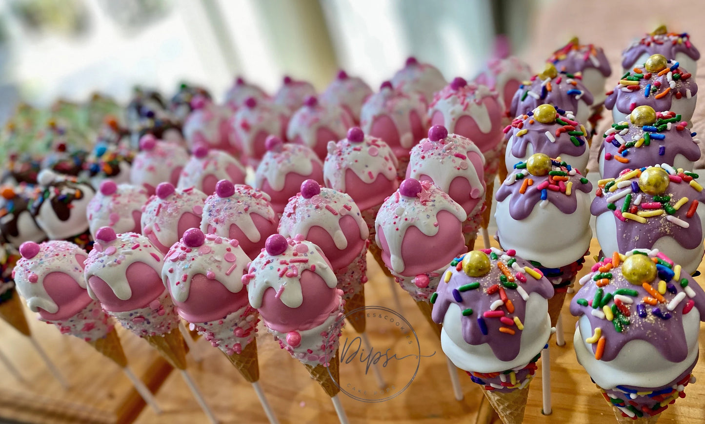 Ice Cream cone Cake Pops (Multiple color bundle) 3 dozen