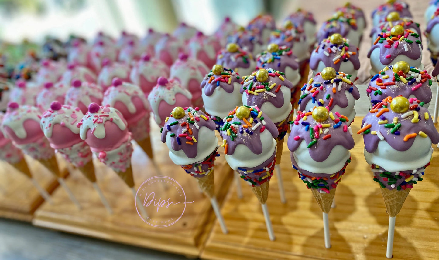 Ice Cream cone Cake Pops (Multiple color bundle) 3 dozen
