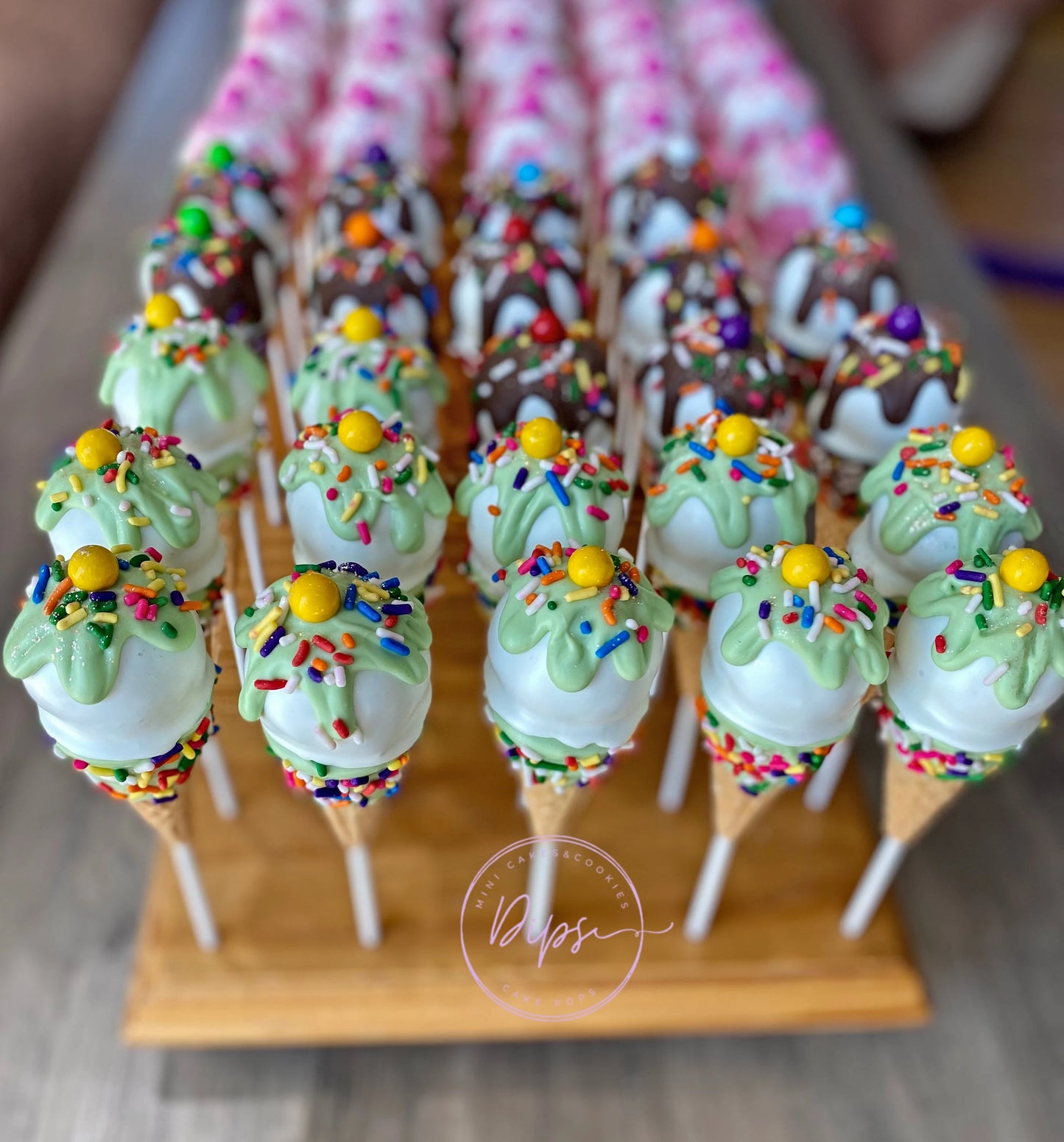 Ice Cream cone Cake Pops (Multiple color bundle) 3 dozen