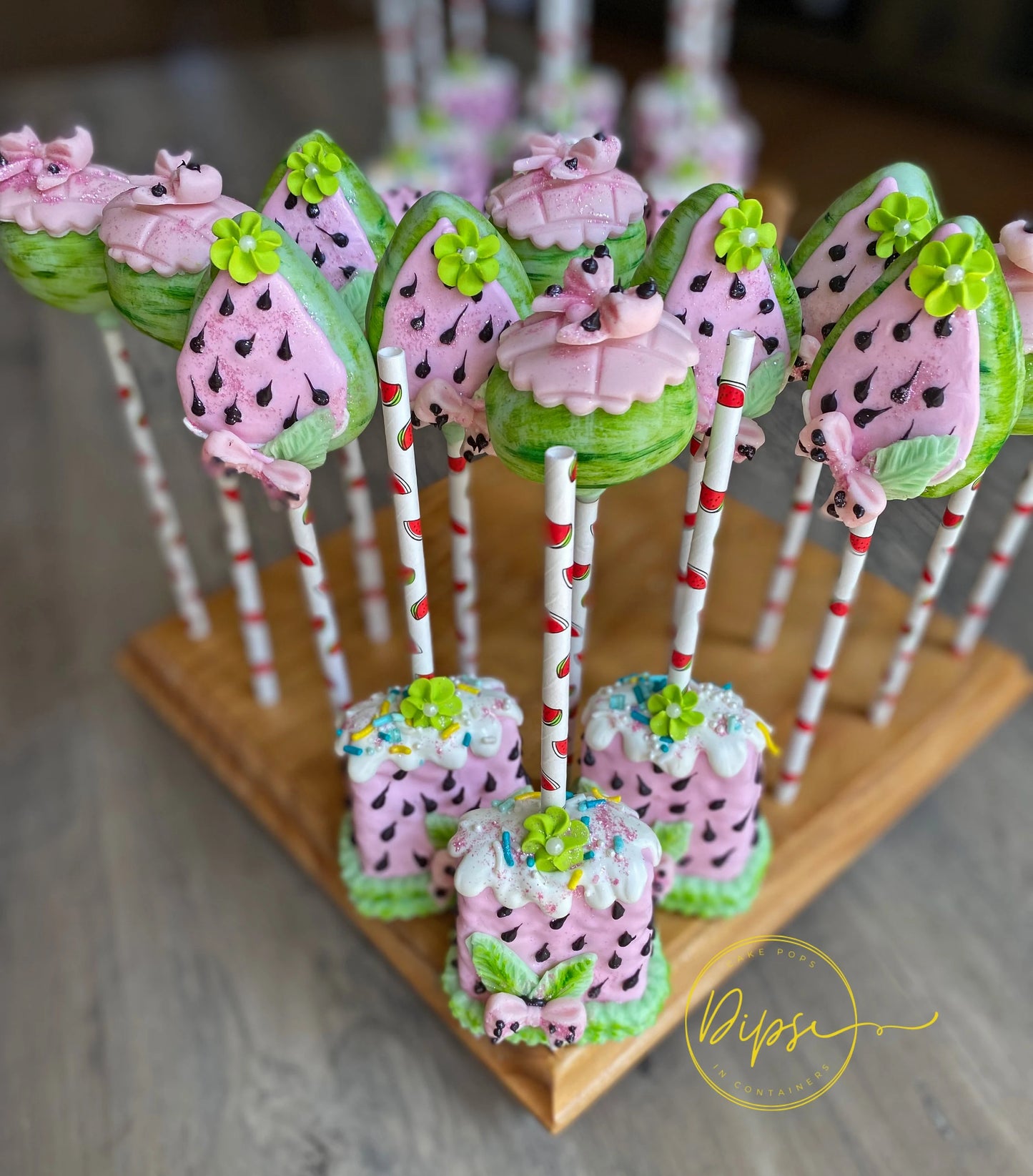 Watermelon Cake Pop and Rice Krispy Bundle, Watermelon Slices cake Pops