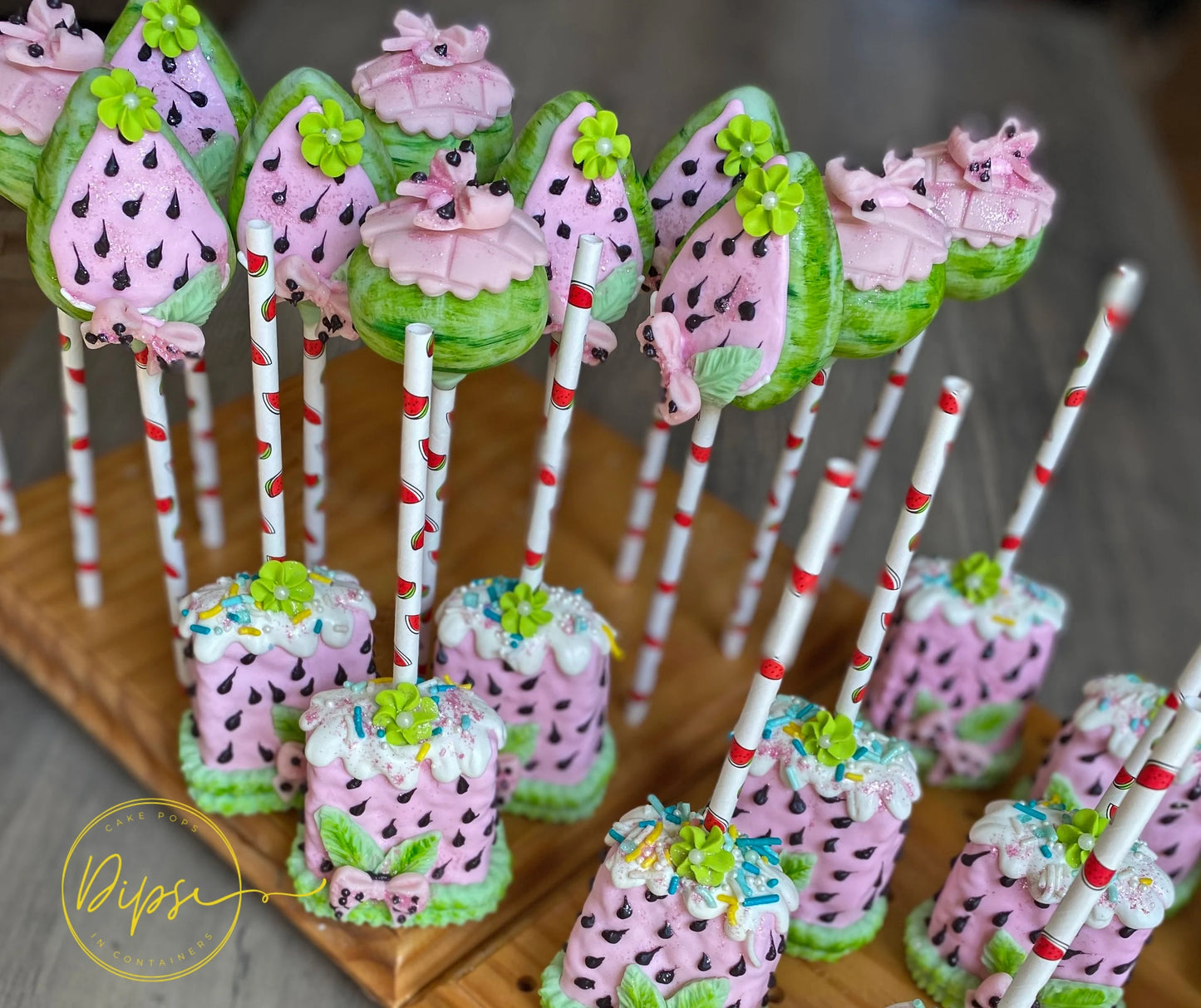 Watermelon Cake Pop and Rice Krispy Bundle, Watermelon Slices cake Pops