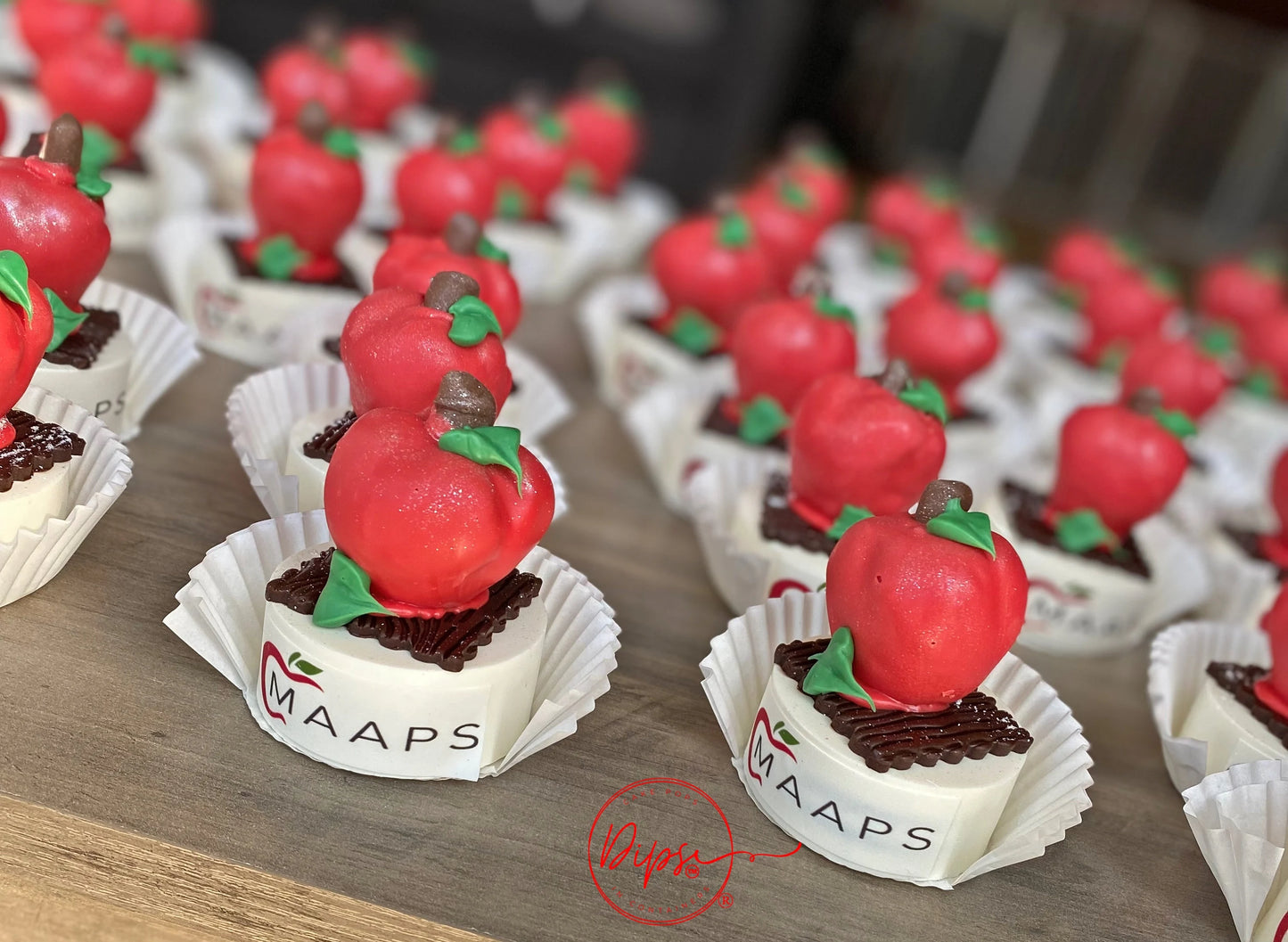 Teacher Appreciation Apple Cake Pops, Personalized Logo corporate events treats, customized treats, School Events