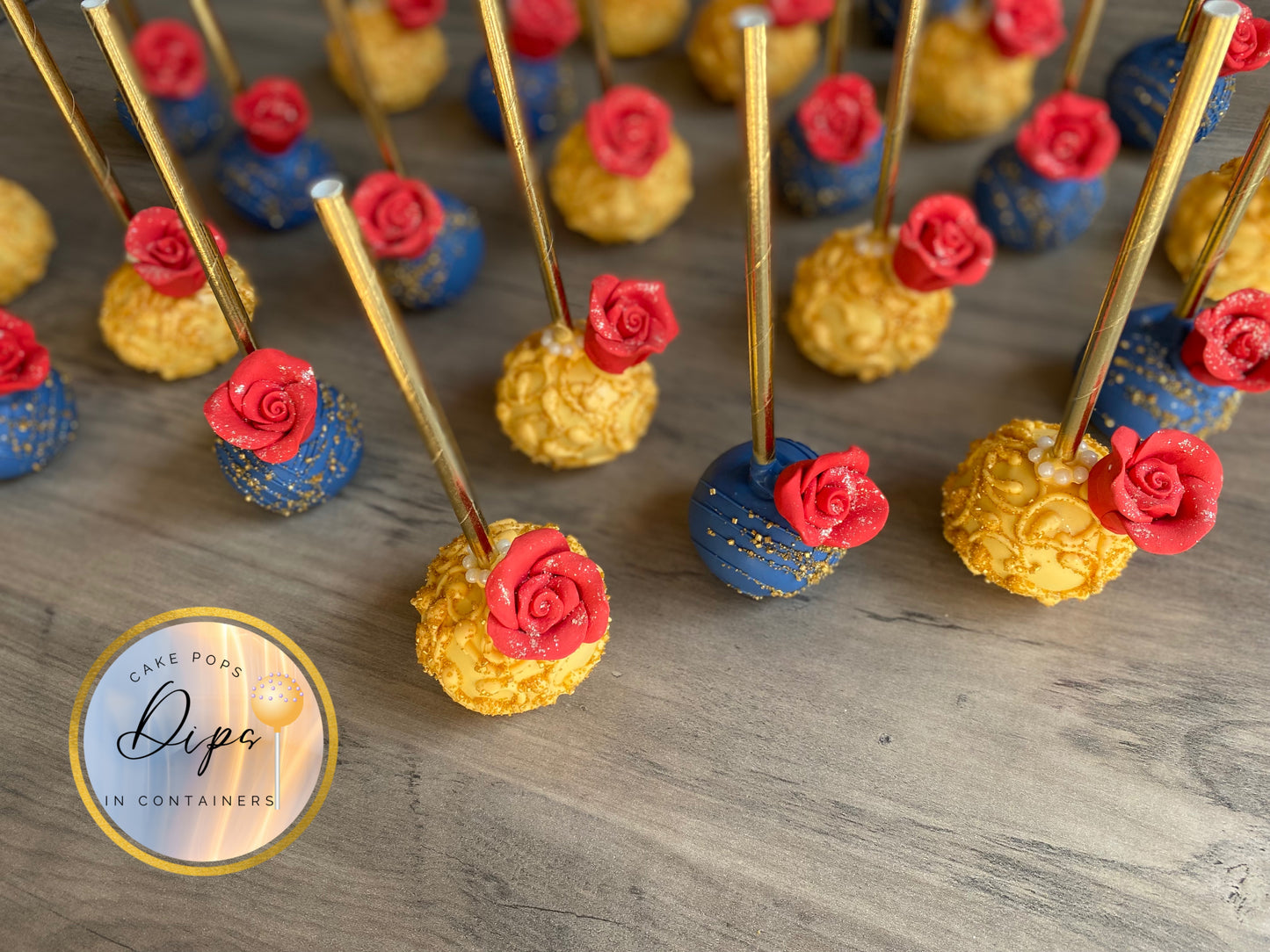 12 Beauty and the Beast themed cake pops