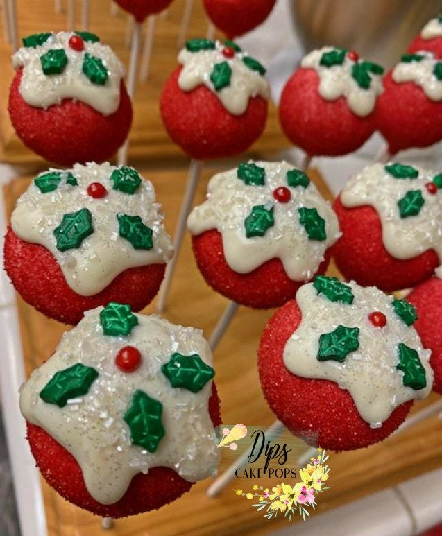 1 dozen Christmas Cake Pops, Holiday cake pops
