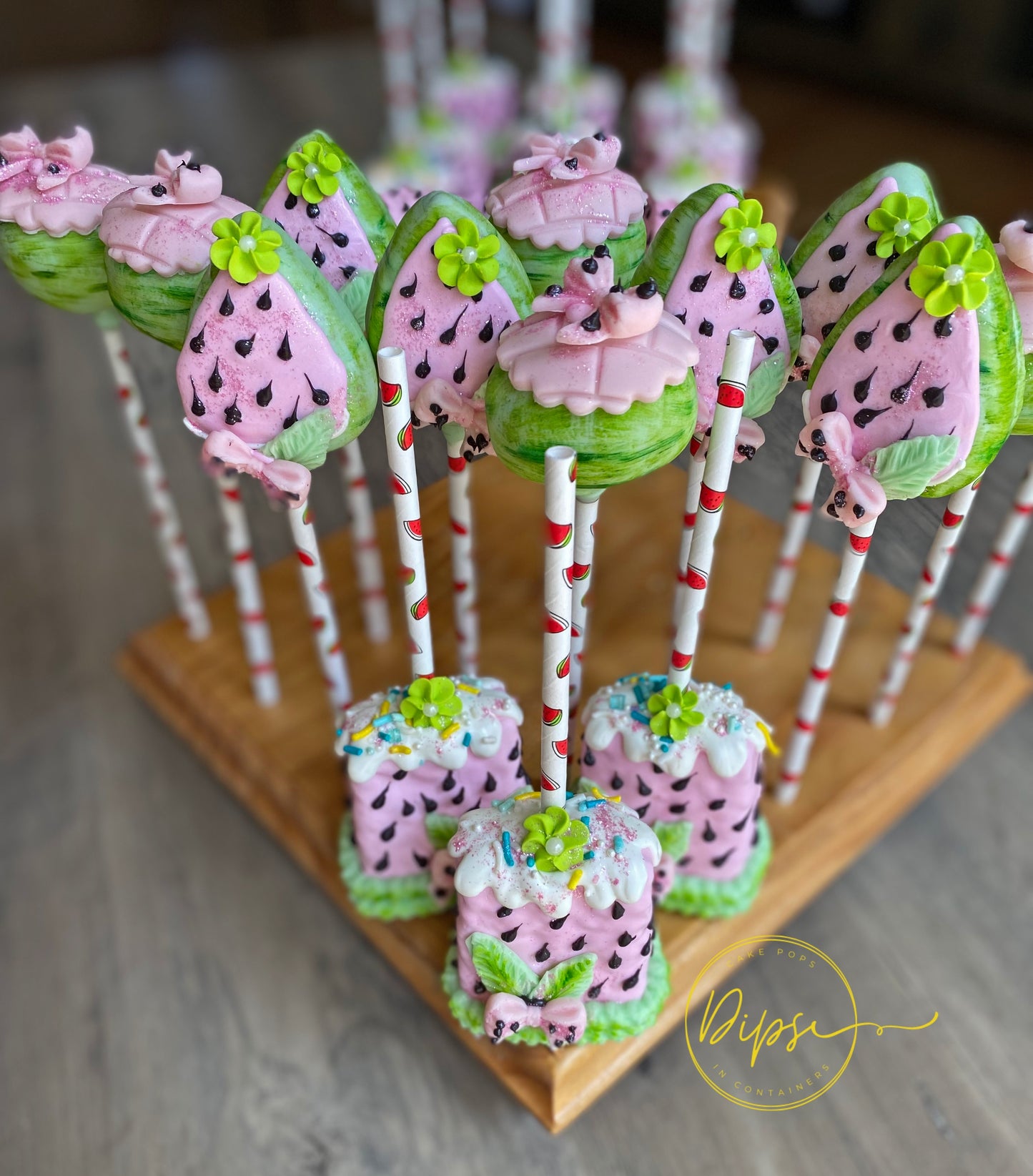 Watermelon cake pops and Rice Krispy bundle