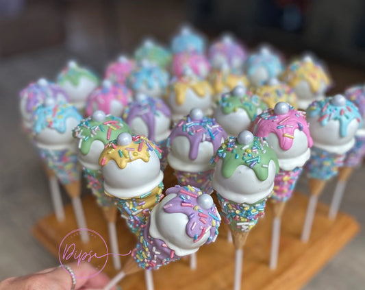 Pastel Ice Cream Cone Cake Pops