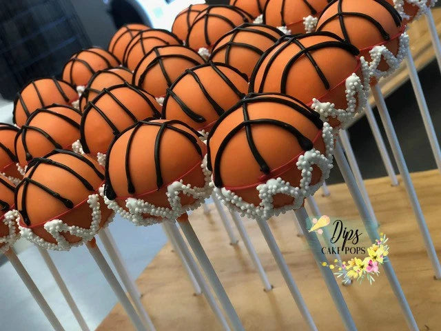 Basketball Cake Pops, custom cake pops, sports cake pops