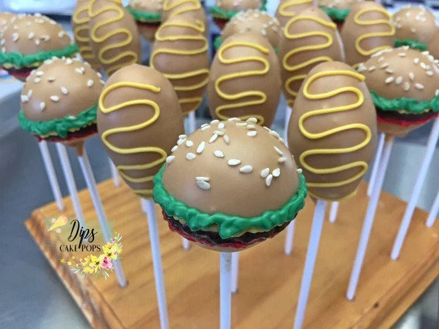 Hamburger cake pops, Corn Dog Cake Pops