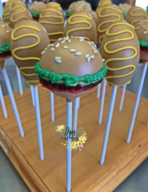 Hamburger cake pops, Corn Dog Cake Pops