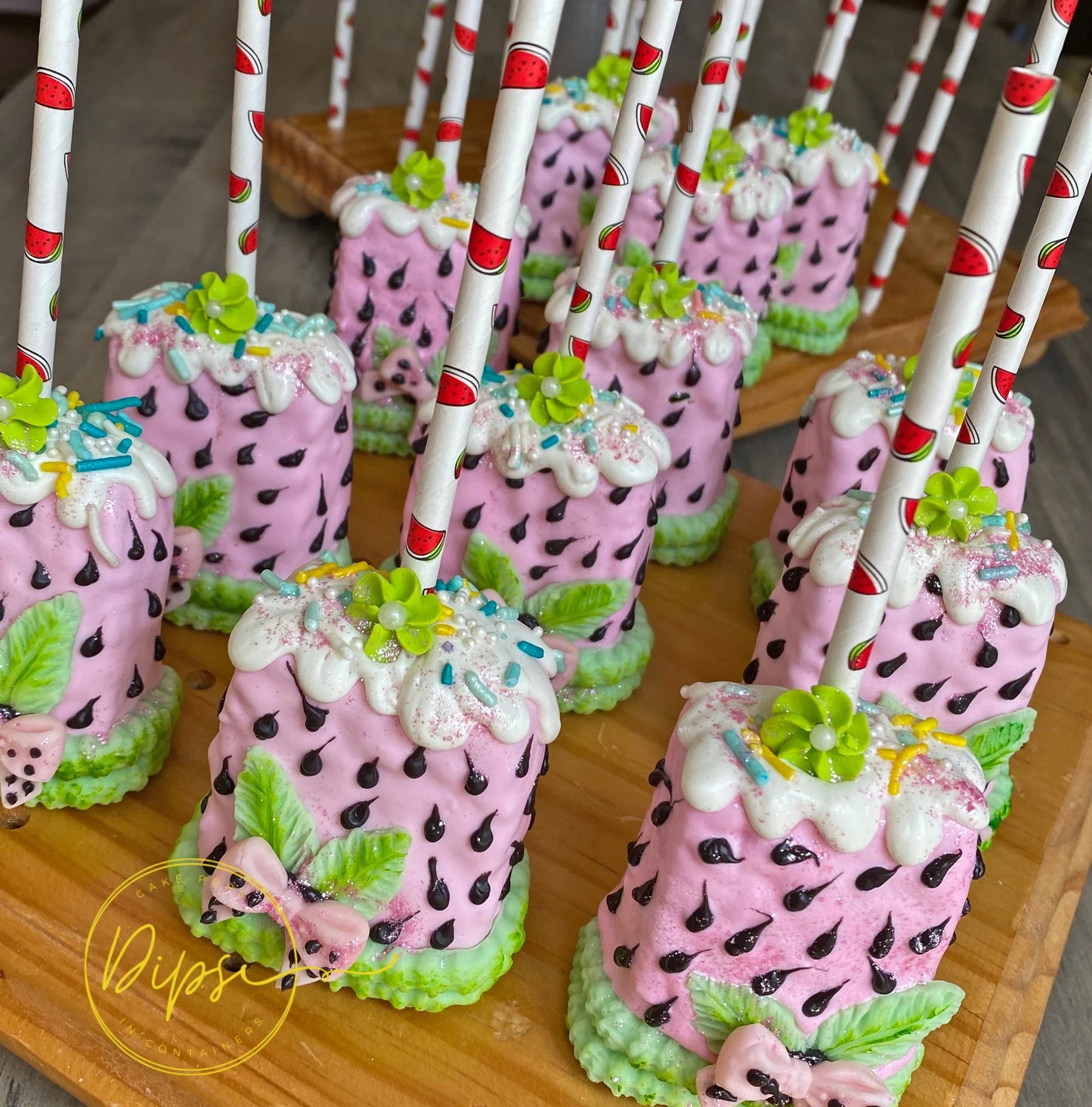Watermelon Cake Pop and Rice Krispy Bundle, Watermelon Slices cake Pops