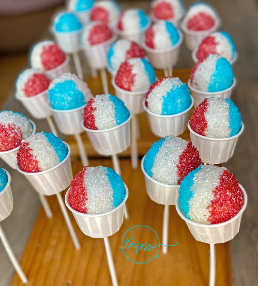 Snow Cone cake pops, cake pop, dessert table, bbq party treats, birthday cake pops