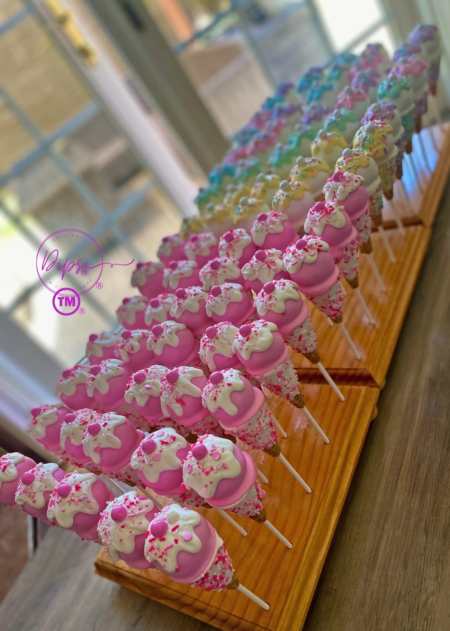 Pink Princess Ice Cream Cone Cake Pops