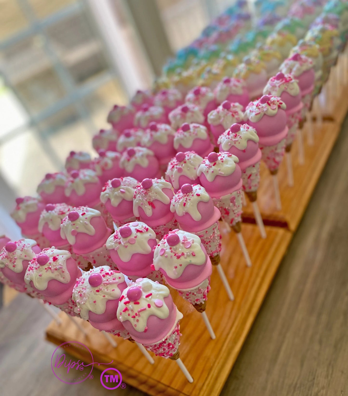 Pink Princess Ice Cream Cone Cake Pops