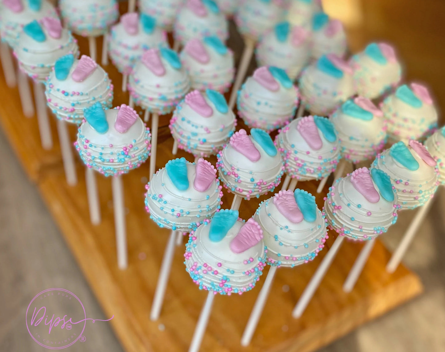 Gender Reveal Cake Pops and Rice Krispy Package, Baby Shower Cake Pops