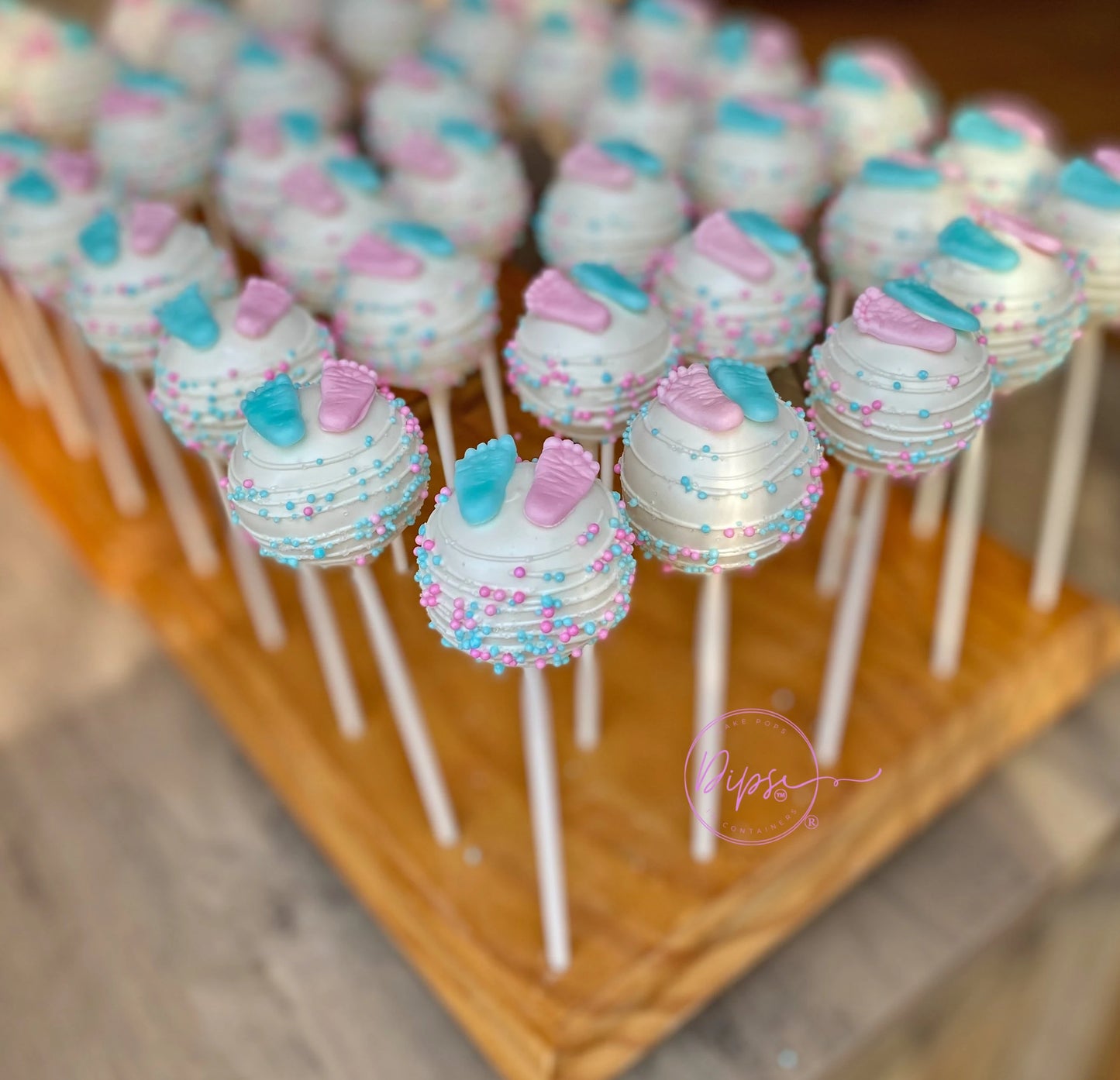 Gender Reveal Cake Pops and Rice Krispy Package, Baby Shower Cake Pops