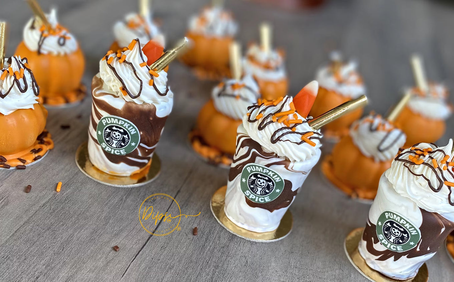 Pumpkin Cake Pops, Pumpkin Spice latte drinks cake pops Halloween themed
