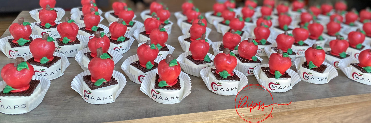 Teacher Appreciation Apple Cake Pops, Personalized Logo corporate events treats, customized treats, School Events