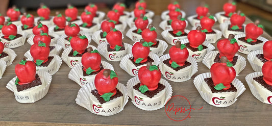 Teacher Appreciation Apple Cake Pops, Personalized Logo corporate events treats, customized treats, School Events