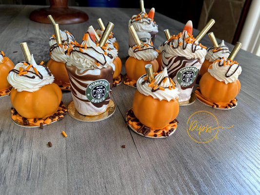 Pumpkin Cake Pops, Pumpkin Spice latte drinks cake pops Halloween themed
