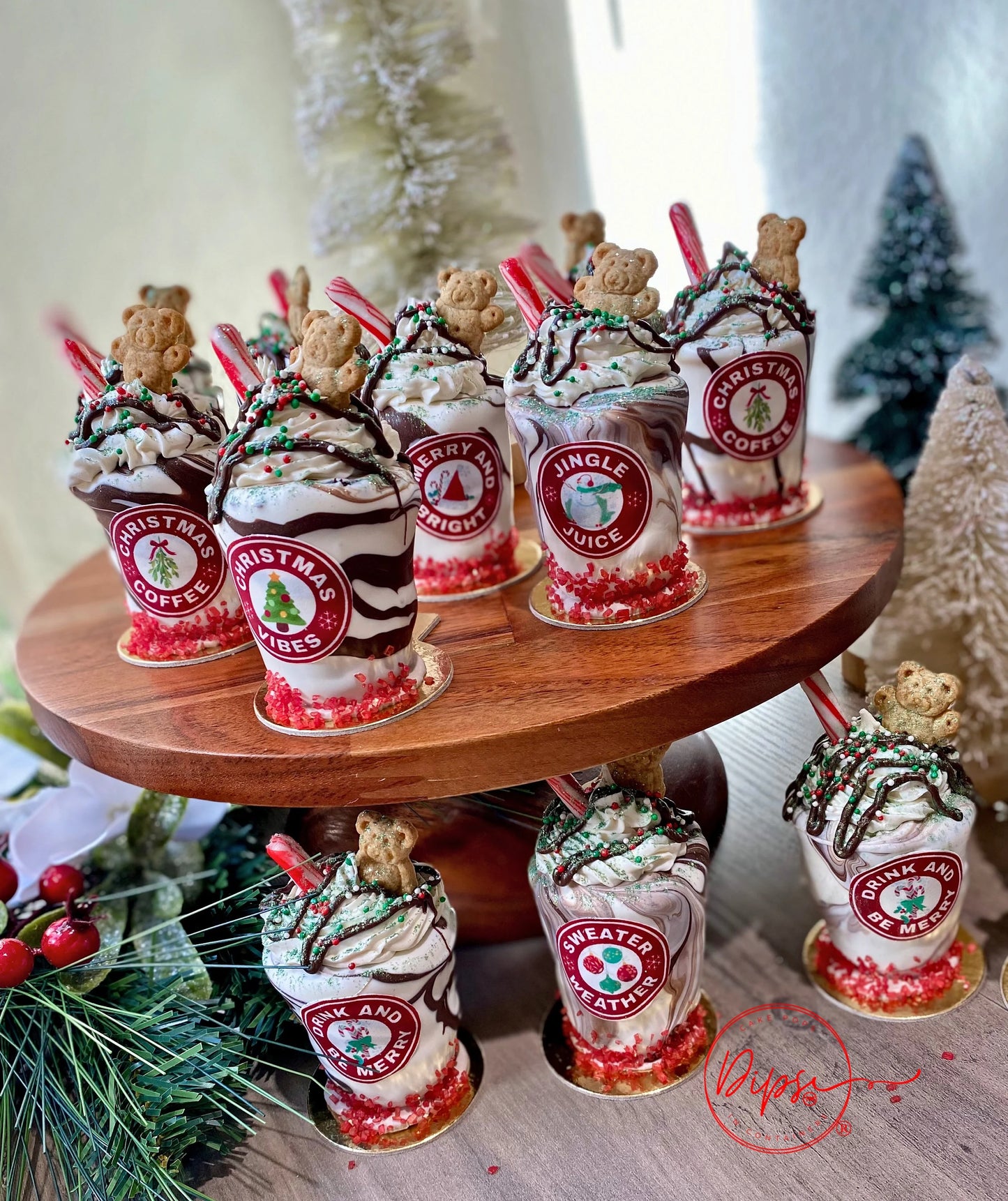 Christmas Iced coffee Latte  Cake Pops, Latte Cake Pops, Starbucks inspired iced coffee latte cake pops