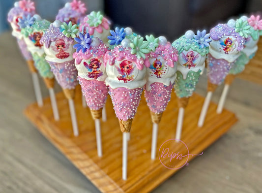 Fairy themed Ice Cream Cone Cake Pops