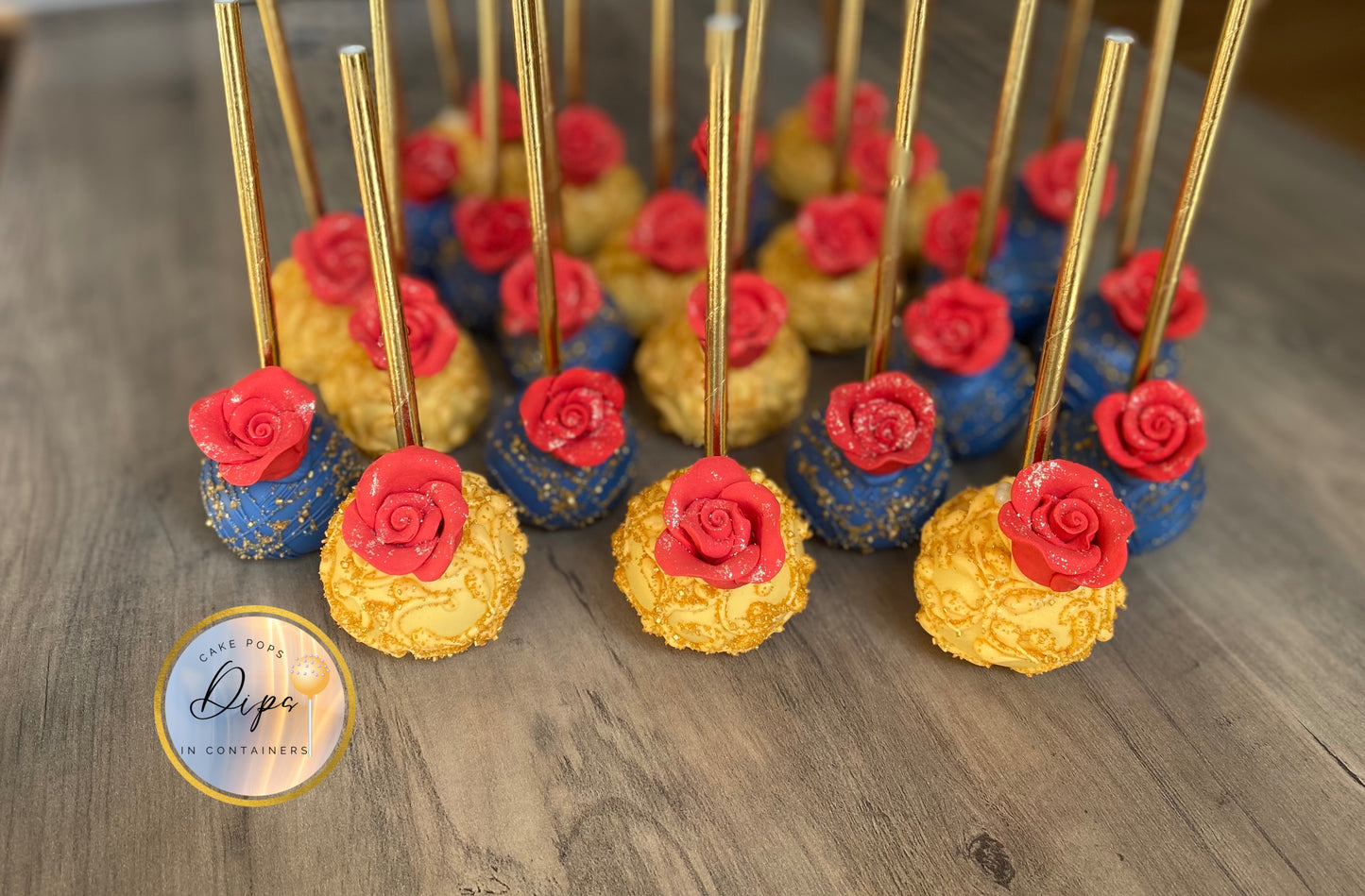 12 Beauty and the Beast themed cake pops