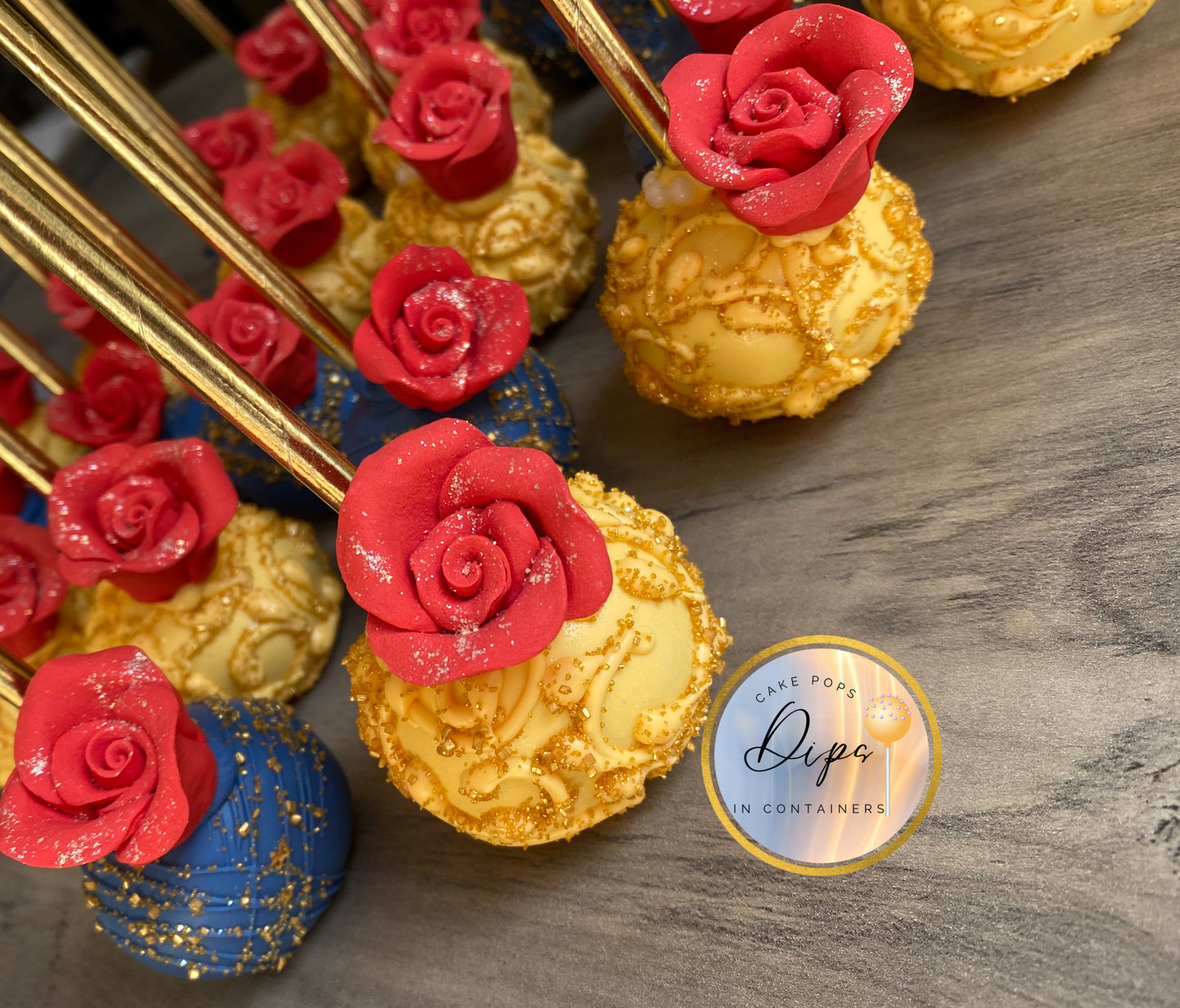 12 Beauty and the Beast themed cake pops