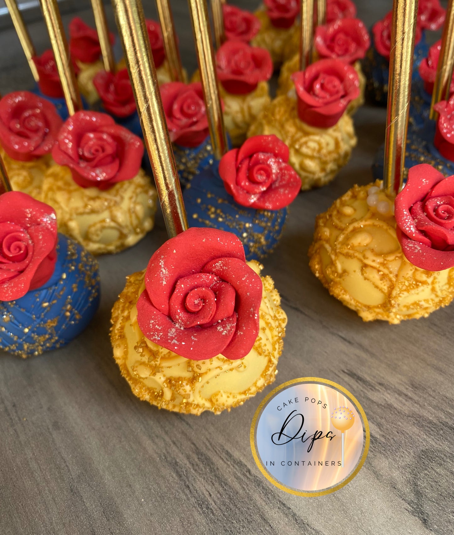 12 Beauty and the Beast themed cake pops