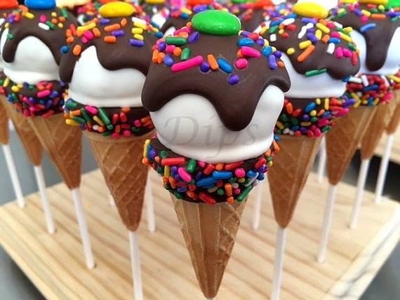 Chocolate Ice Cream Cone Cake Pops