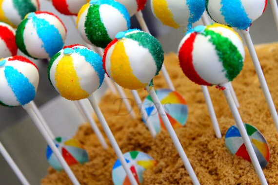 Beach Ball Cake Pops