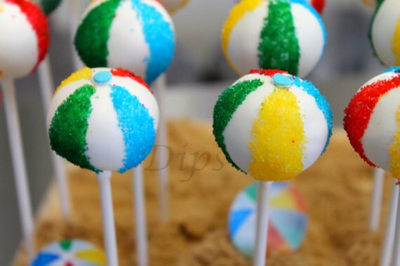 Beach Ball Cake Pops