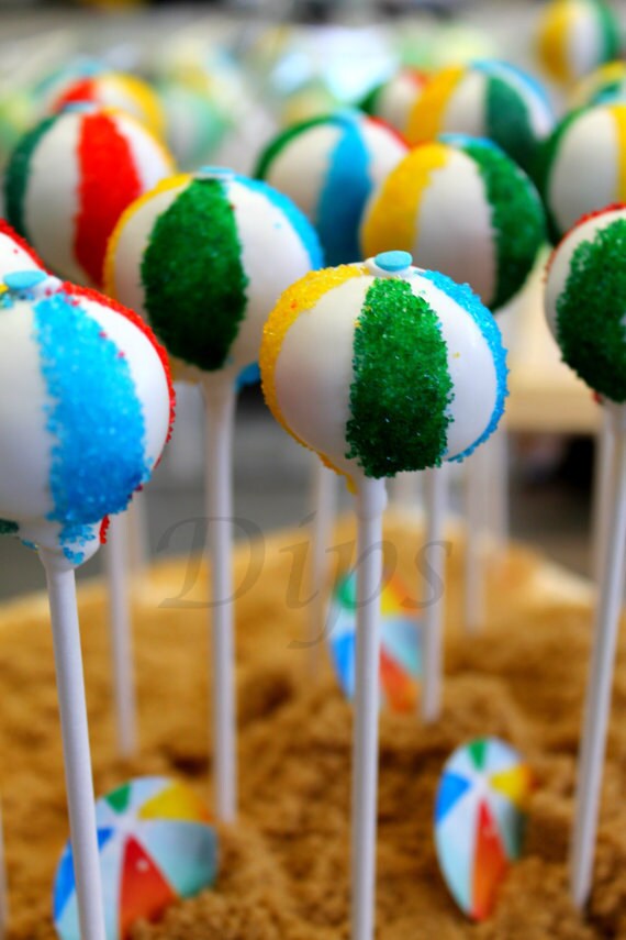 Beach Ball Cake Pops