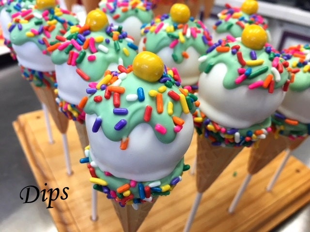 Ice Cream Cone Cake Pops, Birthday Cake Pops, Candyland Party, Baby shower