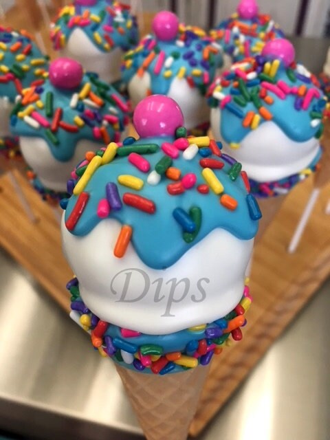 Blue Ice Cream Cone cake Pops, Boy baby shower, candyland, birthday cake pops