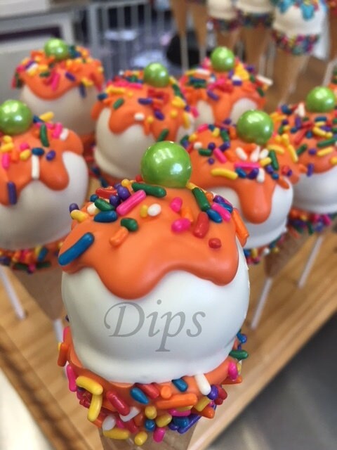 Orange Ice Cream Cone Cake Pops