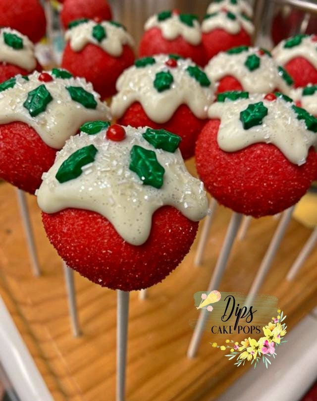 1 dozen Christmas Cake Pops, Holiday cake pops