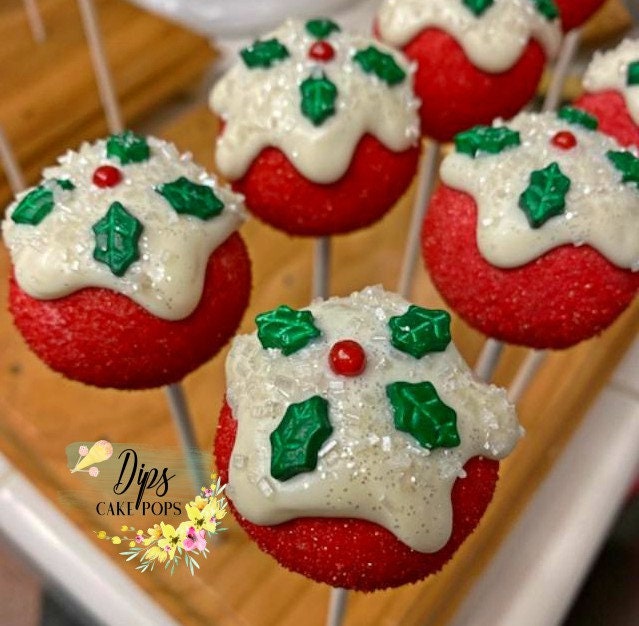 1 dozen Christmas Cake Pops, Holiday cake pops