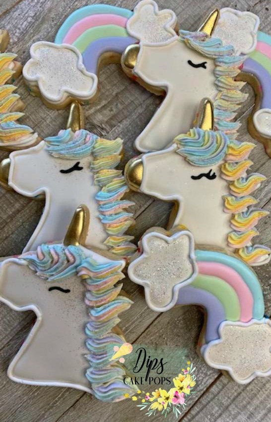 16  Unicorn and Rainbow sugar cookies