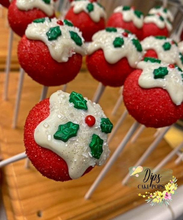 1 dozen Christmas Cake Pops, Holiday cake pops