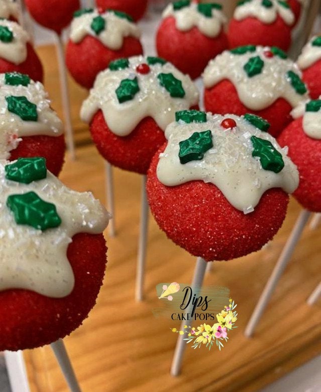 1 dozen Christmas Cake Pops, Holiday cake pops